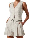 Astr The Label Kaiko Pinstripe Linen Vest In Multi