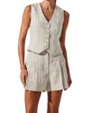 Astr The Label Kaiko Pinstripe Linen Vest In Multi