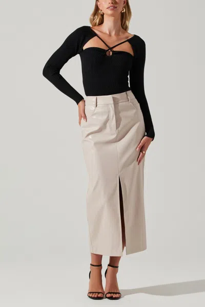 Astr Karolyna Skirt In Ecru In Neutral