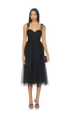 Astr The Label Karyme Tie Strap Midi Dress In Black