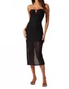 Astr Kasandra Bodycon Midi Dress In Black In Black