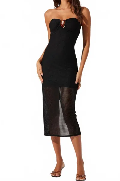 Astr Kasandra Bodycon Midi Dress In Black
