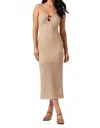 Astr Kasandra Midi Dress In Beige In Brown