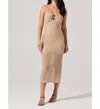 Astr Kasandra Strapless Midi Dress In Natural In Brown