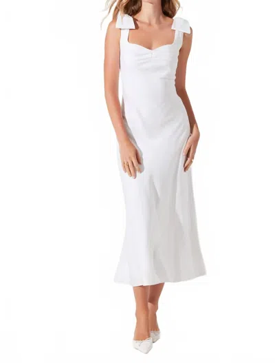 ASTR KATELEYA BOW DETAIL MIDI DRESS IN WHITE