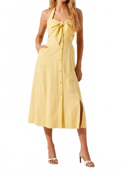 ASTR KATHERINE HALTER DRESS IN YELLOW