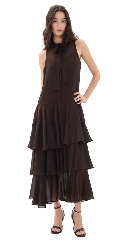 Astr Katheryn Dress Espresso In Brown