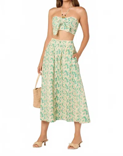 Astr Keesha Skirt In Green Pink Multi