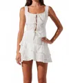 Astr The Label Kensley Embroidered Eyelet Cotton Tie Front Camisole In White