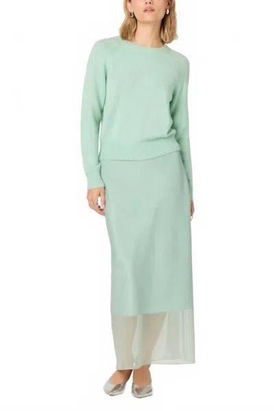 Astr The Label Keyara Sheer Overlay Midi Skirt In Green