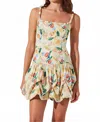 Astr The Label Keyla Floral Bubble Hem Cotton Minidress In Multi