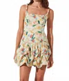Astr The Label Keyla Floral Bubble Hem Cotton Minidress In Multi