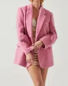 Astr The Label Kindra Brushed Notch Lapel Coat In Pink