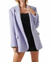 Astr Kindra Wool Blazer Coat In Periwinkle