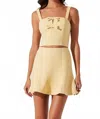 Astr The Label Kiona Diamante Tweed Crop Top In Yellow