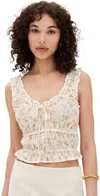 Astr The Label Kissed Shirred Ruffle Sleeveless Crop Top In Multi