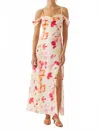 Astr The Label Kitura Abstact Print Cold Shoulder Dress In Multi