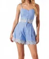 Astr Womens Kiya Eyelet Trim Crop Top Kiya Eyelet Trim Shorts In Blue