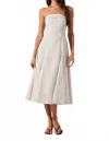 Astr Kyla Fitted Strapless Midi Dress In Tan In White