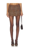 Astr The Label Kyleigh Wool Blend Tweed Miniskirt In Brown