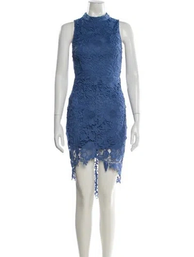 Pre-owned Astr Lace Midi Length Dress In Blue