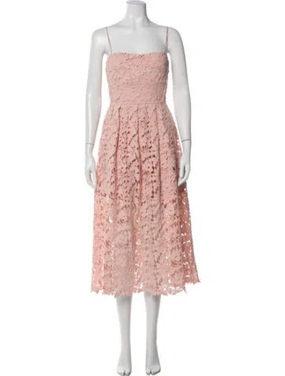 Pre-owned Astr Lace Pattern Long Dress In Pink
