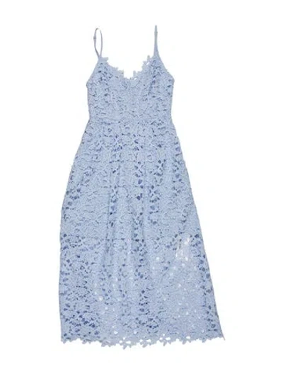 Pre-owned Astr Lace Pattern Midi Length Dress In Blue