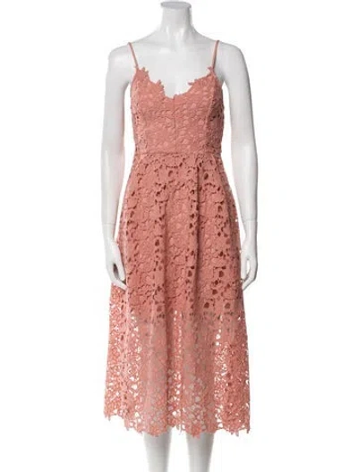 Pre-owned Astr Lace Pattern Midi Length Dress In Pink