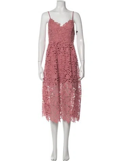 Pre-owned Astr Lace Pattern Midi Length Dress In Pink