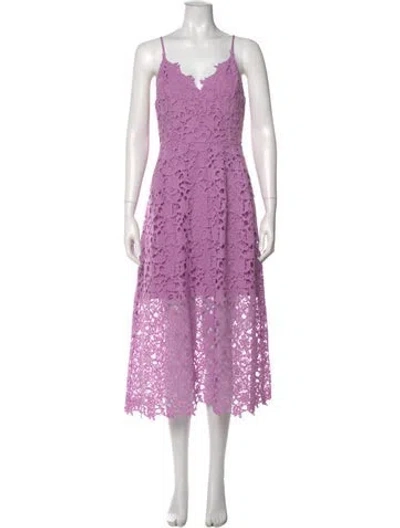 Pre-owned Astr Lace Pattern Midi Length Dress In Purple