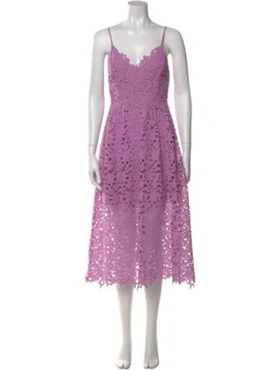 Pre-owned Astr Lace Pattern Midi Length Dress In Purple