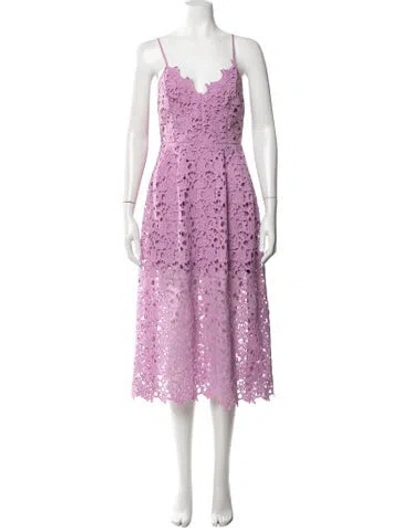 Pre-owned Astr Lace Pattern Midi Length Dress In Purple