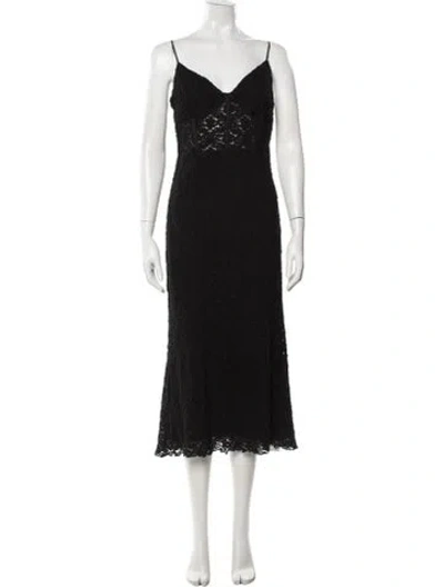 Pre-owned Astr Lace Pattern Midi Length Dress W/ Tags In Black