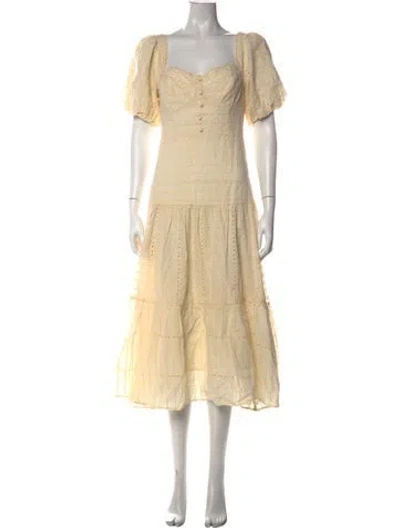 Pre-owned Astr Lace Pattern Midi Length Dress W/ Tags In Neutral