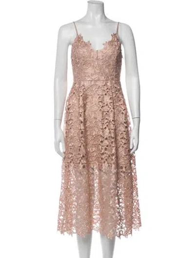 Pre-owned Astr Lace Pattern Midi Length Dress W/ Tags In Pink