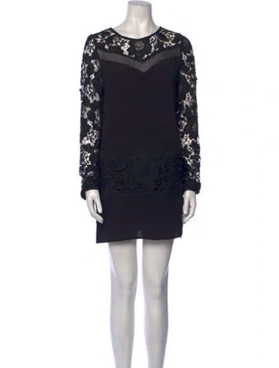 Pre-owned Astr Lace Pattern Mini Dress In Black