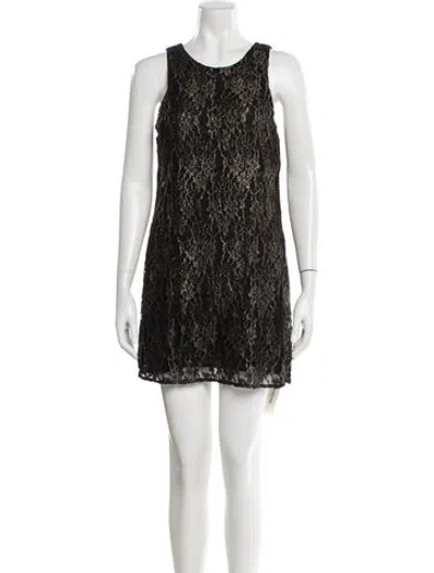 Pre-owned Astr Lace Pattern Mini Dress In Black