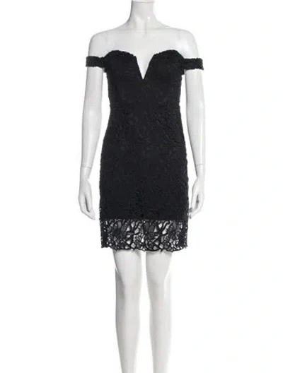 Pre-owned Astr Lace Pattern Mini Dress In Black
