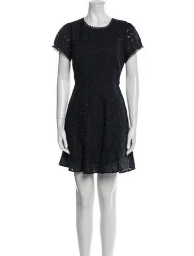 Pre-owned Astr Lace Pattern Mini Dress In Blue