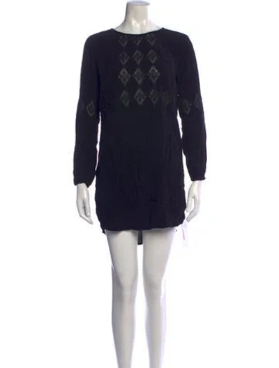 Pre-owned Astr Lace Pattern Mini Dress In Blue