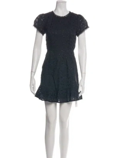 Pre-owned Astr Lace Pattern Mini Dress In Blue