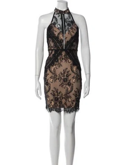 Pre-owned Astr Lace Pattern Mini Dress In Neutral