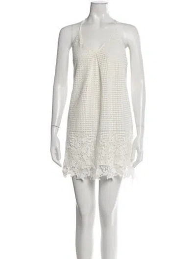 Pre-owned Astr Lace Pattern Mini Dress In Neutrals
