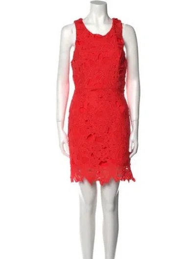 Pre-owned Astr Lace Pattern Mini Dress In Orange