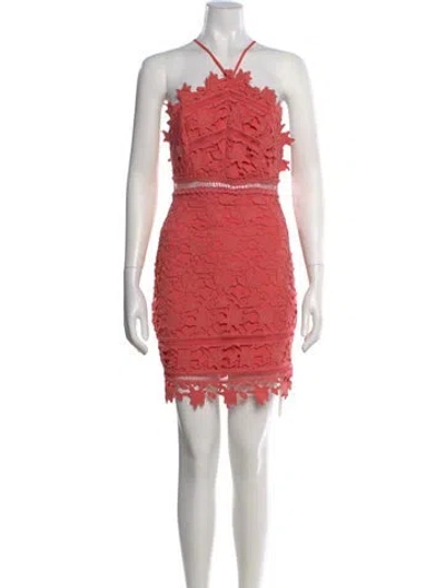 Pre-owned Astr Lace Pattern Mini Dress In Pink