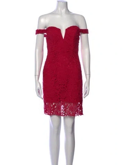 Pre-owned Astr Lace Pattern Mini Dress In Pink