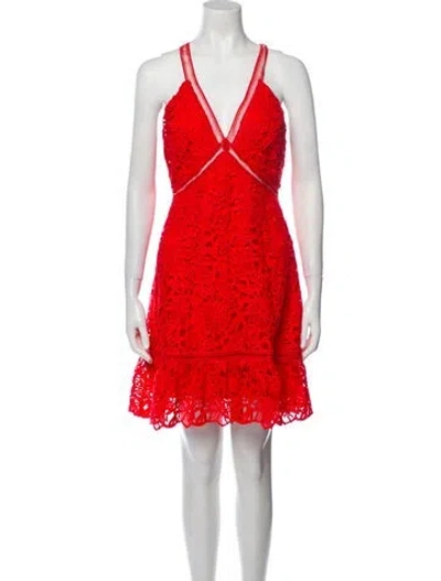 Pre-owned Astr Lace Pattern Mini Dress In Red