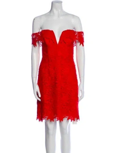 Pre-owned Astr Lace Pattern Mini Dress In Red