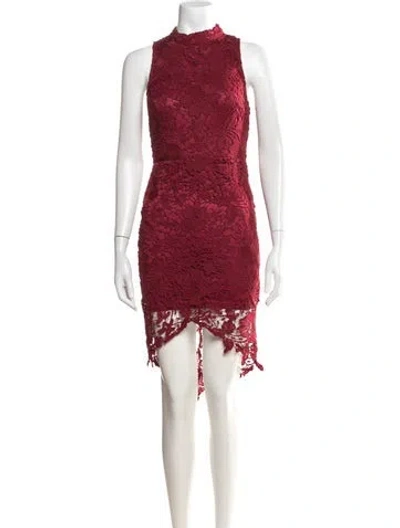Pre-owned Astr Lace Pattern Mini Dress In Red