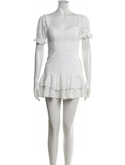 Pre-owned Astr Lace Pattern Mini Dress In White